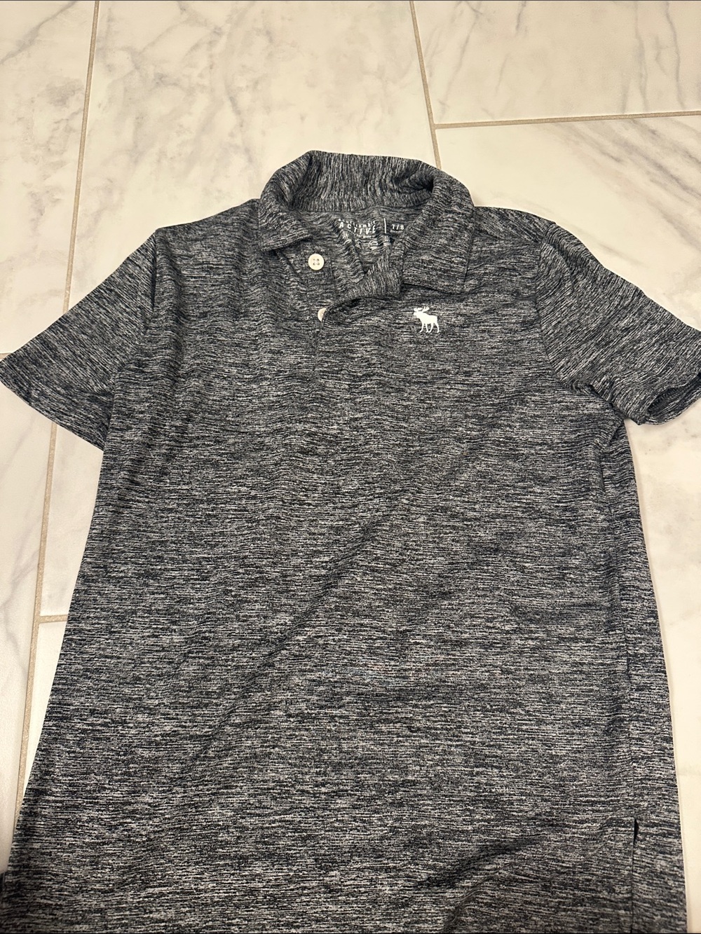 Abercrombie kids size 7/8 Dark Heather Gray Polo